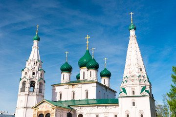 Church of Elijah the Prophet in Yaroslavl. Golden ring, Russia.