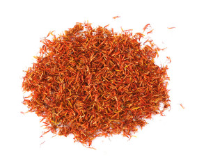 Safflower dried on white background