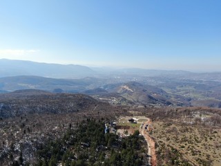 Aerial view of Tvrdimici village near Sarajevo, Bosnia and Herzegovina