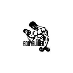 body builder man gym fitness logo