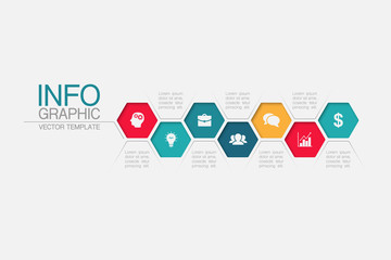Vector iInfographic template for business, presentations, web design, 7 options.