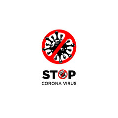 stop corona virus logo illustrations