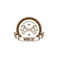 classic wood cut vintage logo