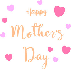 Happy Mother's Day texts surrounded by heart