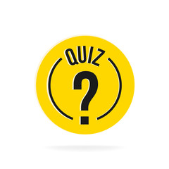 Quiz with question marks sign icon. Questions and answers game symbol. Classic flat quiz icon. Vector