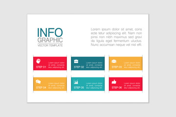 Vector iInfographic template for business, presentations, web design, 6 options.