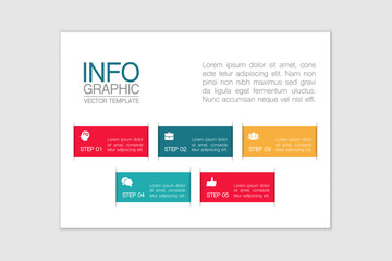 Vector iInfographic template for business, presentations, web design, 5 options.