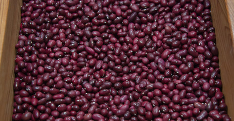Many beans together, purple type, macro photography