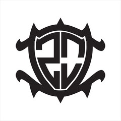 ZO Logo monogram isolated with frame shield shape design template