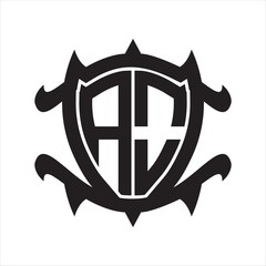 AO Logo monogram isolated with frame shield shape design template