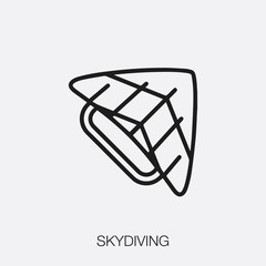 skydiving icon vector. Linear style sign for mobile concept and web design. skydiving symbol illustration. Pixel vector graphics - Vector. 	