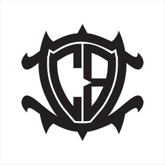 CB Logo monogram isolated with frame shield shape design template
