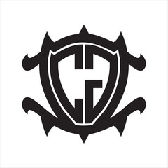 CG Logo monogram isolated with frame shield shape design template