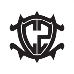 CZ Logo monogram isolated with frame shield shape design template