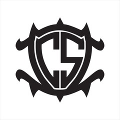 CS Logo monogram isolated with frame shield shape design template