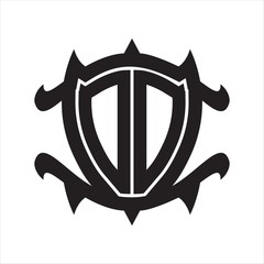 DD Logo monogram isolated with frame shield shape design template