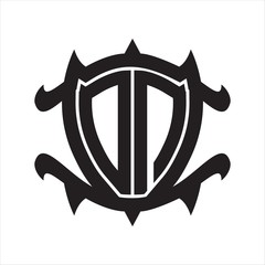 DN Logo monogram isolated with frame shield shape design template