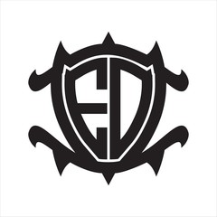 ED Logo monogram isolated with frame shield shape design template
