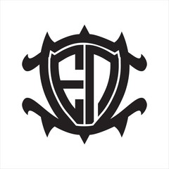 EN Logo monogram isolated with frame shield shape design template