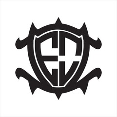 EO Logo monogram isolated with frame shield shape design template