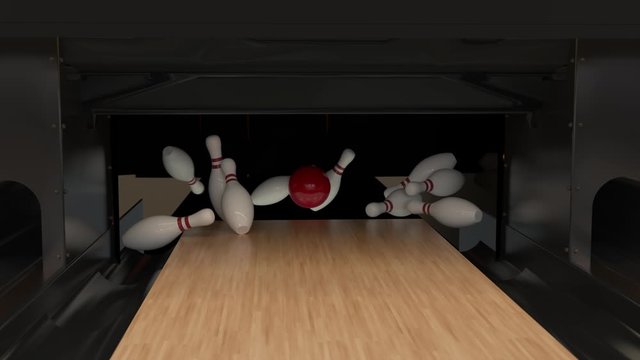 Bowling Strike in slow motion