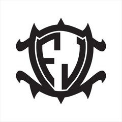 FJ Logo monogram isolated with frame shield shape design template