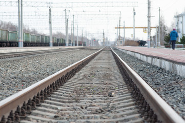 Fototapeta na wymiar beautiful railway stretching into the distance