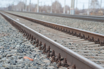 beautiful railway stretching into the distance