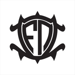 FN Logo monogram isolated with frame shield shape design template