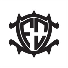 FO Logo monogram isolated with frame shield shape design template