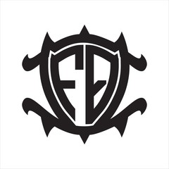 FQ Logo monogram isolated with frame shield shape design template