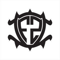 FZ Logo monogram isolated with frame shield shape design template