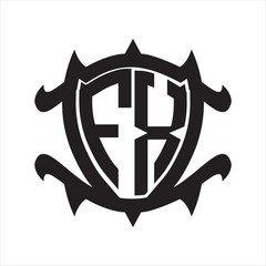 FX Logo monogram isolated with frame shield shape design template