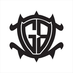 GB Logo monogram isolated with frame shield shape design template