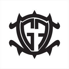 GF Logo monogram isolated with frame shield shape design template