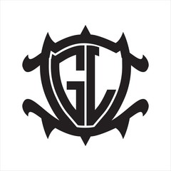 GL Logo monogram isolated with frame shield shape design template