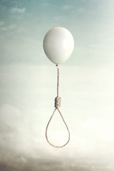 surreal creative concept of suicide