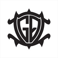 GQ Logo monogram isolated with frame shield shape design template