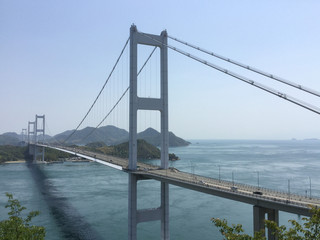 Scenery of the Seto Inland Sea and Kurushima Kaikyo Bridge