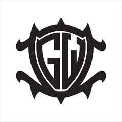 GW Logo monogram isolated with frame shield shape design template