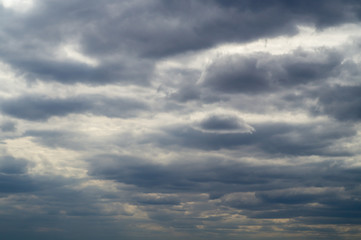 Obraz premium Dark clouds, Gloomy sky, The sky is gloomy, the sky in bad weather over the city