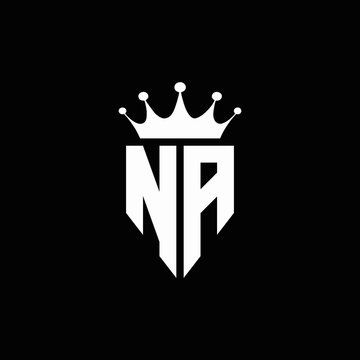 NA logo monogram emblem style with crown shape design templateMA