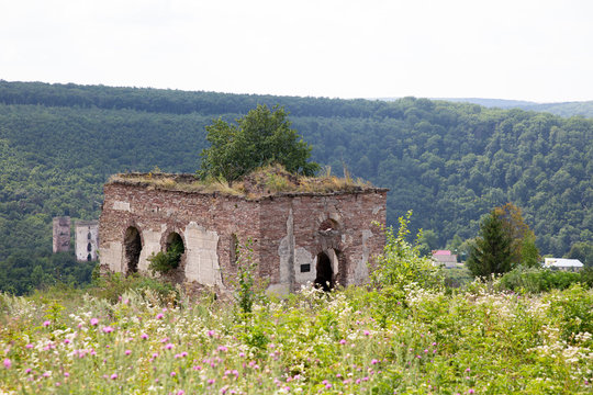 The ruins of an old abandoned castle, church