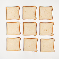 sliced bread isolated on white background