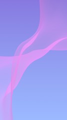 Pink wave on blue sky abstract background. Fluttering pink scarf. Waving on wind pink fabric. Vertical orientation. 3D illustration