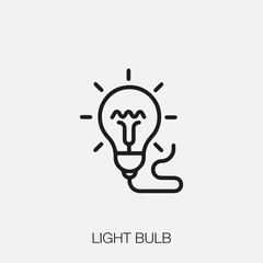 light bulb icon vector. Linear style sign for mobile concept and web design. light bulb symbol illustration. Pixel vector graphics - Vector.