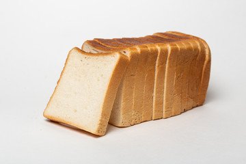 sliced bread isolated on white background
