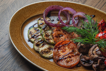 baked vegetables on a plate
