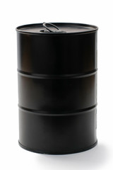 black iron barrel isolated on the white background