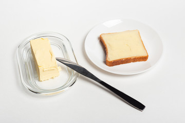 slice of wheaten bread spreaded with butter